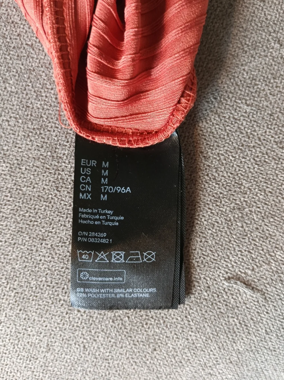 H&M | Size M Ribbed Button-Front Orange Bodysuit - Picture 6 of 6